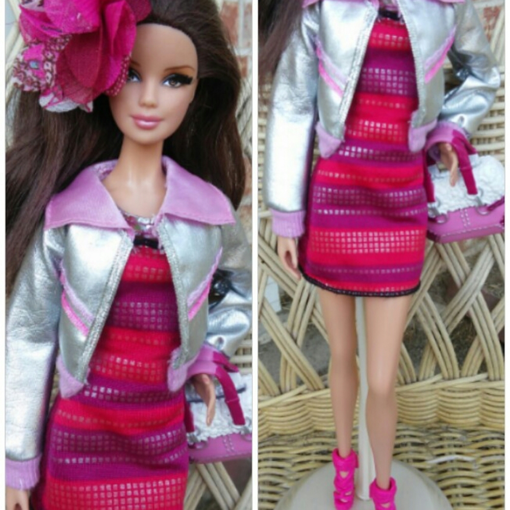 Barbie Pink & Silver Jacket Outfit